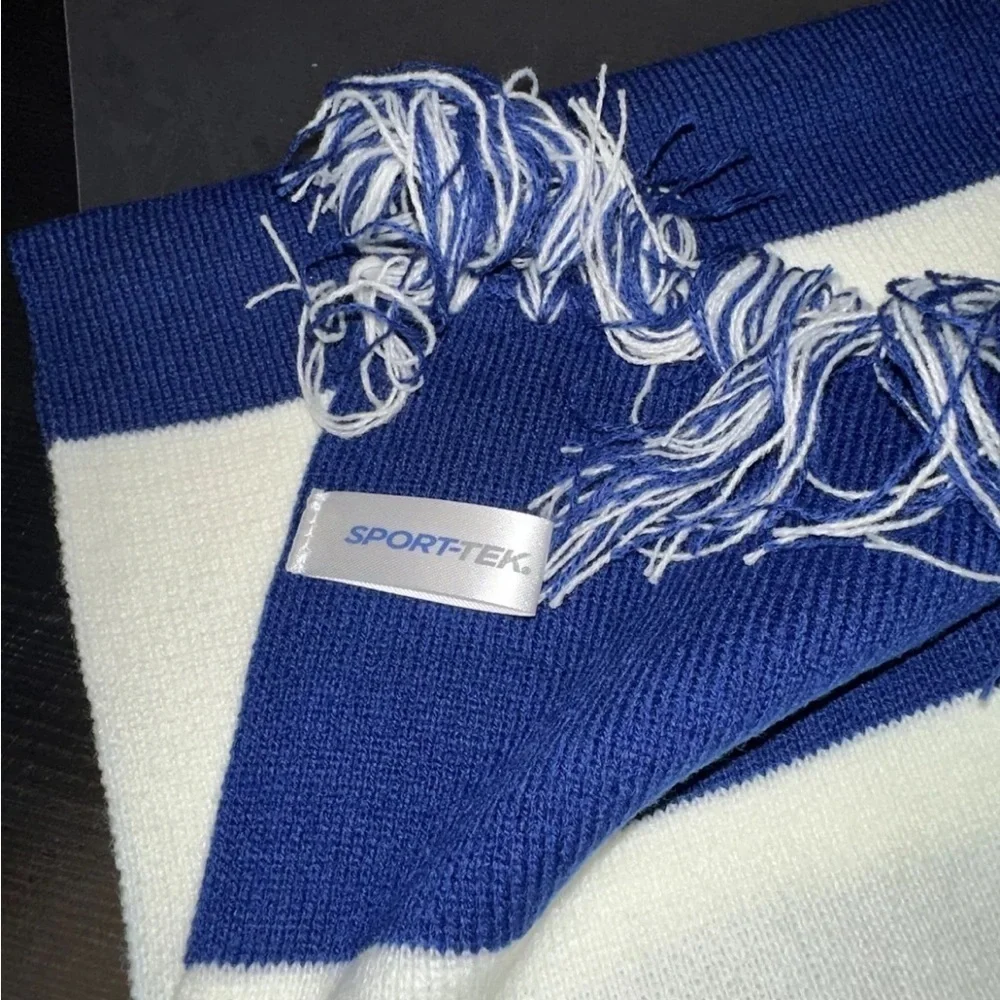 morning brew blue and white unisex preppy winter scarf